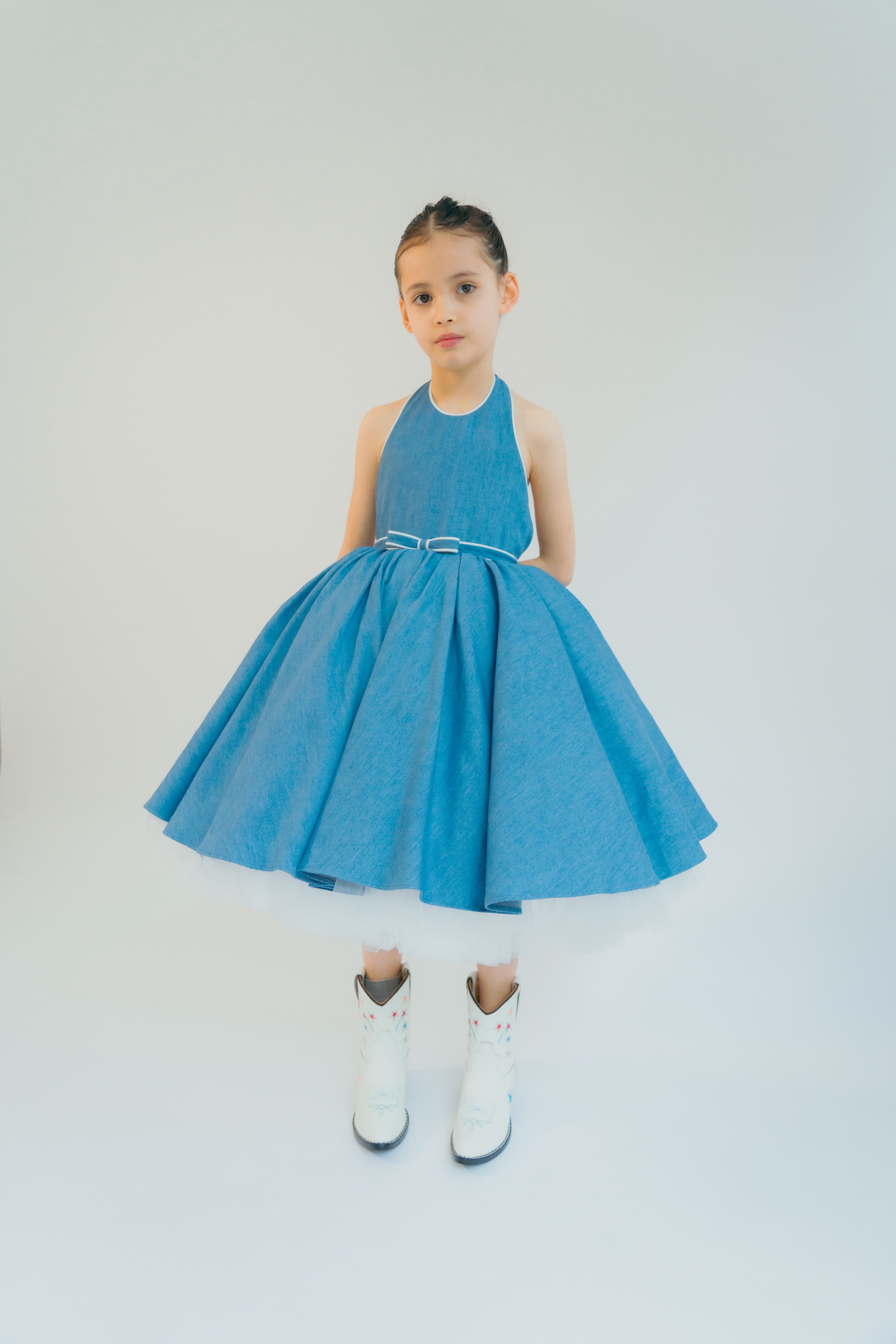 The Caroline Dress Denim Blue