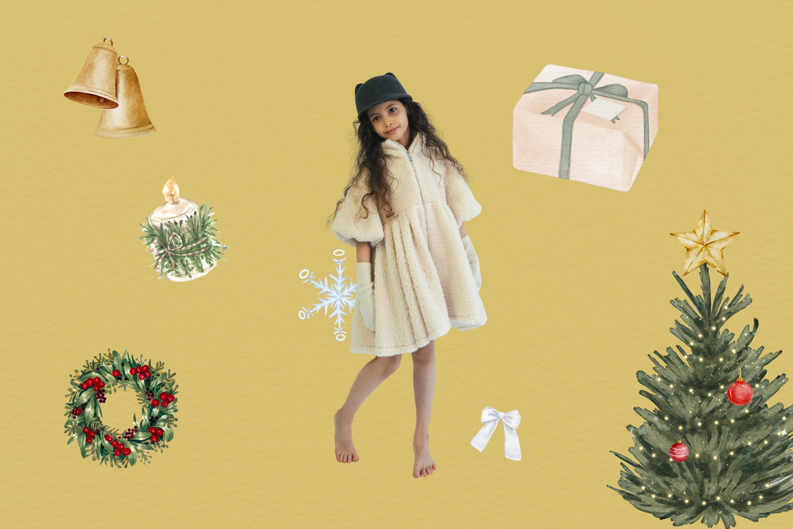 Gold Dress for kids - Christmas look