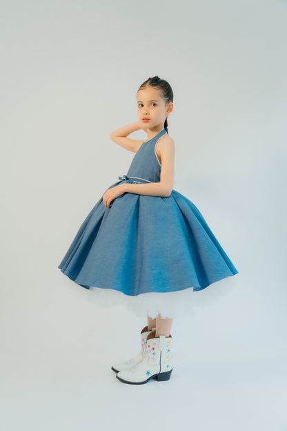 The Caroline Dress Denim Blue