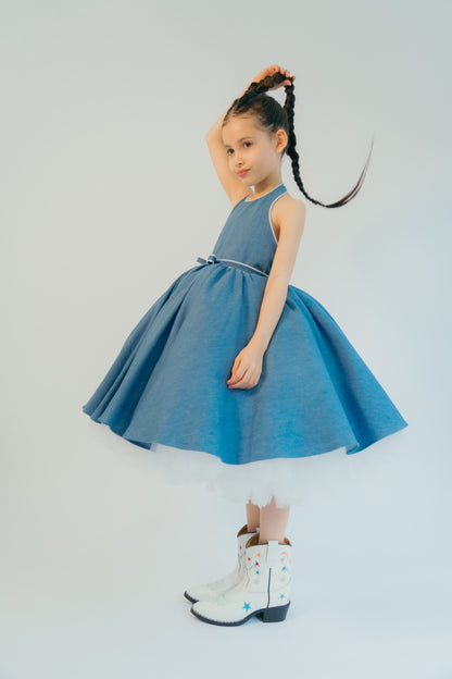 The Caroline Dress Denim Blue