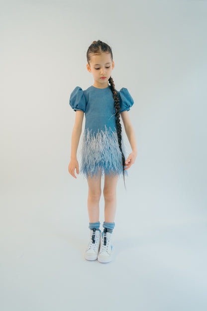 The Mia Dress Denim Blue