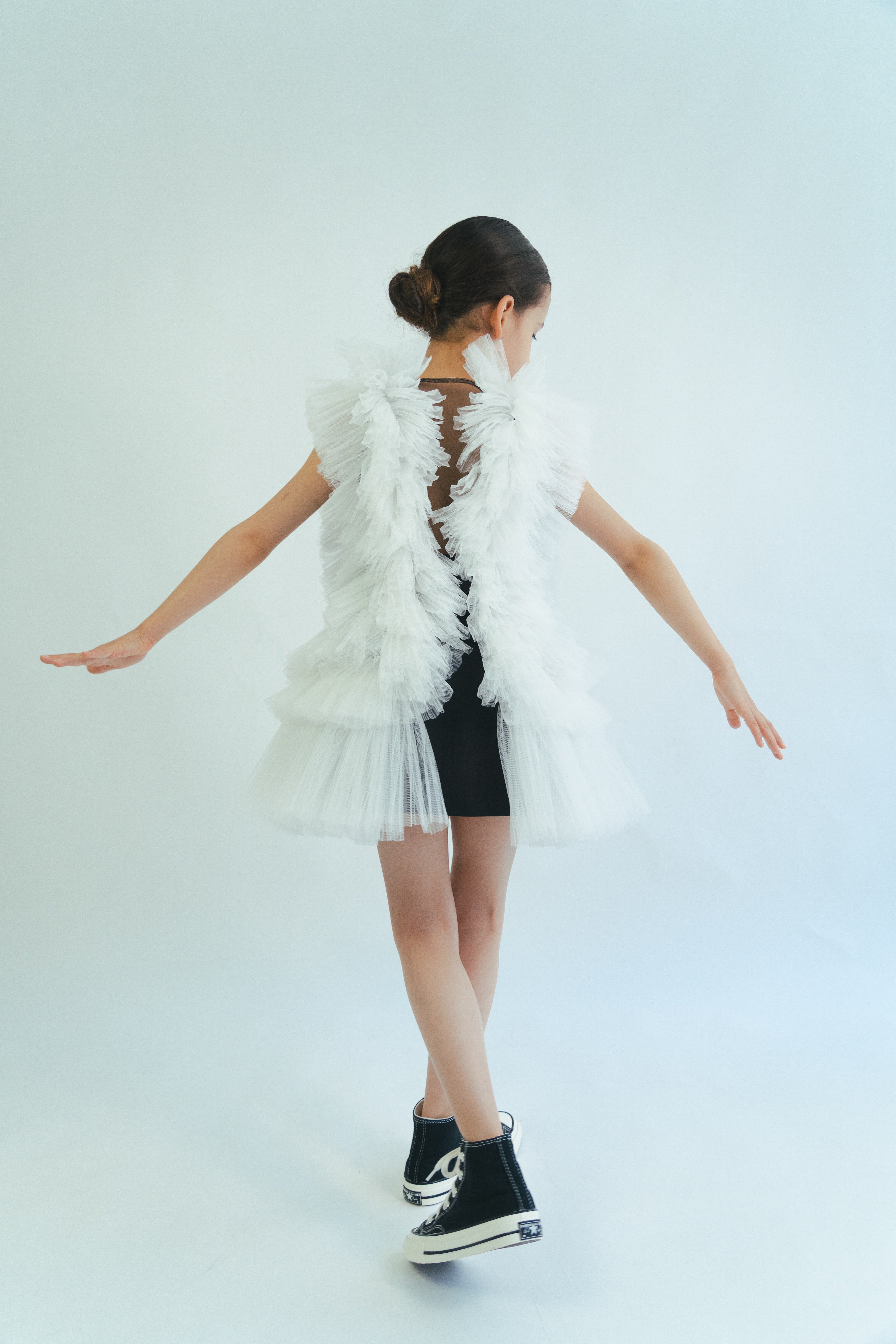 The Victoria Dress Black & White flower