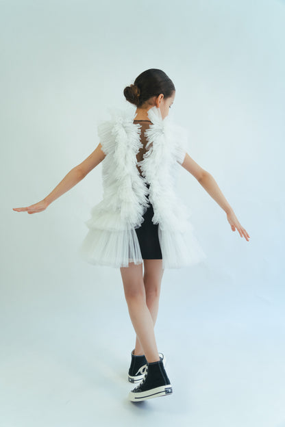 The Victoria Dress Black & White flower