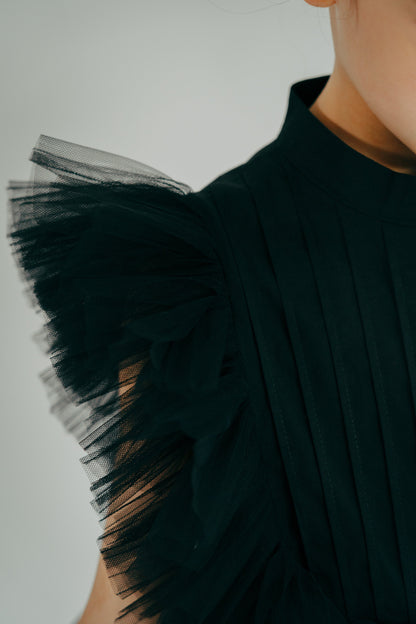 Francine dress tulle sleeves detail